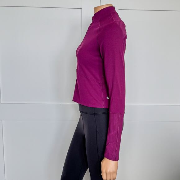 Lululemon Rulu Cropped Long Sleeve 1/2 Zip Marvel Purple Pullover, Women’s 8 - Picture 5 of 8